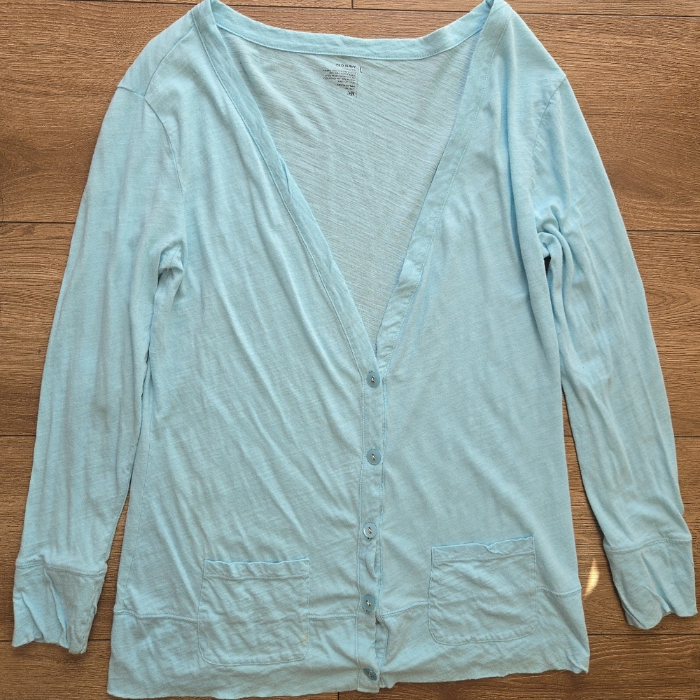 OLD NAVY Womens Light Blue Button-Up Cardigan Large